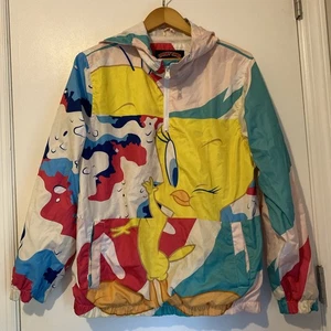 Members Only x Looney Tunes Tweety1/4 Zip Pullover Jacket Size M Windbreaker - Picture 1 of 14