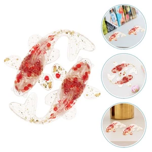 Estatuilla de pez de cristal 4 piezas estatua de pez pequeño escritorio decoración de peces de cristal - Imagen 1 de 12