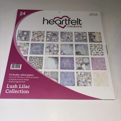 Heartfelt Creations Lush Lilac Collection 24 pk 12 x 12 Paper Pad New HDCPI-287 - Image 1 of 3