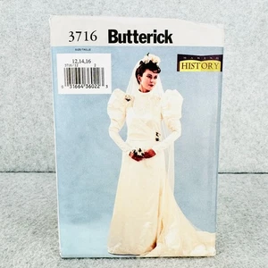 Butterick 3716 Making History Wedding Gown Dress Edwardian Misses 12 16 Pattern - Picture 1 of 5