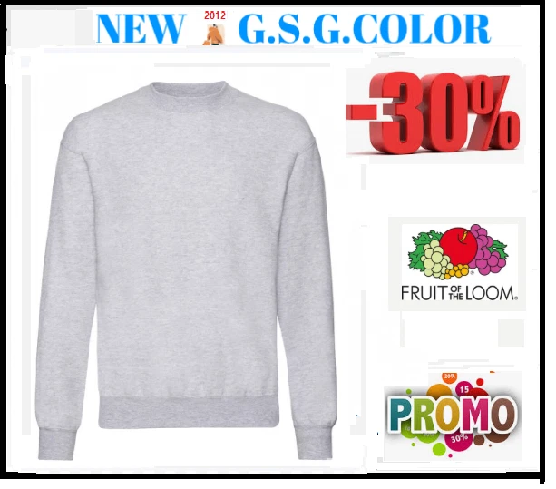 Suéter Hombre Felpa Set-In Classic FRUIT OF THE LOOM TG XL GRIS - Imagen 1 de 1