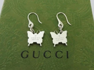 GUCCI Sterling Silver Butterfly Earrings NIB - Picture 1 of 7