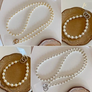 With Card Pearl Crossbody Phone Chain 120cm Messenger Bag Chain Wallet - Photo 1 sur 13