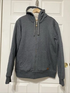 Chaqueta con capucha de cremallera completa gris oscuro resistente a la intemperie vintage para hombre XL - Imagen 1 de 8