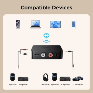 Bluetooth 6.0 Receiver with LDAC Hi-Res Wireless Audio Adapter Low Latency For - Picture 1 of 9