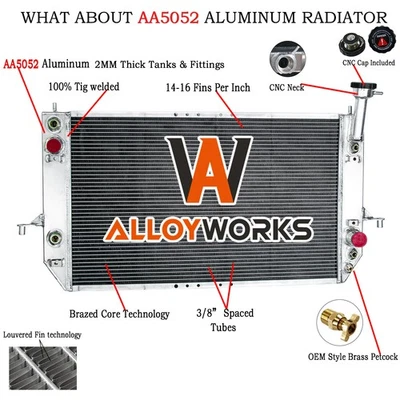 Fit 1996-2005 1997 Chevy Astro GMC Safari 4.3L V6 GAS AT 4-Row Aluminum Radiator - Изображение 1 из 4