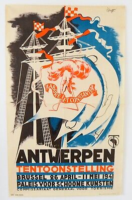 Lode Sebregts – Antwerpen (anvers) - Affiche Originale - TrÈs Rare – 1941 • 350€