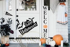 Happy Halloween Pumpkin's Bat's Wall Window Door Sticker Business Home Decor - Picture 1 of 5