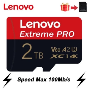 Lenovo 2TB MicroSD Memory Card Fast TF Memorey Card Free SD Adapter for Android - Zdjęcie 1 z 9