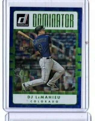 2017 Panini Donruss Dominators Blue 179/249 DJ LeMahieu #D-5 Colorado Rockies - Image 1 of 2