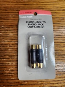 Vintage Radio Shack Gold Plated Phono Jack To Phono Jack Couplers 2 pack - Picture 1 of 5
