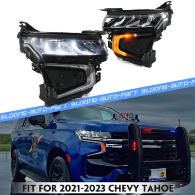 2Pcs Headlights For 2021-2023 Chevy Tahoe Suburban LED / Halogen Headlamp LH&RH - Image 1 of 4