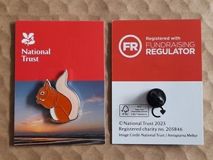 National Trust FORMBY Red Squirrel Lge Card Charity Pin Badge RSPB Interest - Picture 1 of 1