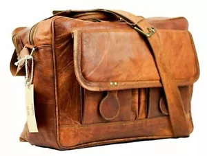 Bolso Cuero Laptop Mensajero Genuino Maletín Cartera Para Hombre De Colección Marrón Nuevo - Imagen 1 de 6