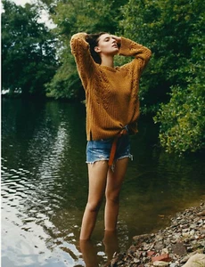 ANTHROPOLOGIE Pilcro Devenne Pointelle Oversized Sweater Tunic Size XS nwt - Picture 1 of 4