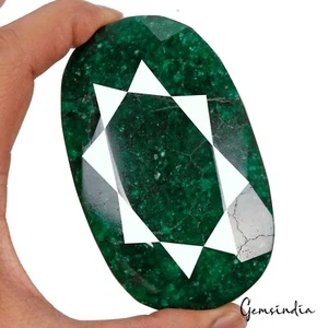 Smeraldo brasiliano verde naturale 1300 ct ovale sfaccettato terra estratto gemme dimensioni enormi - Foto 1 di 4