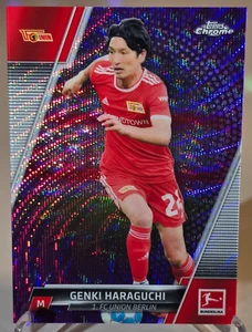 Genki Haraguchi 2021-22 Topps Chrome Bundesliga Purple Wave Refractor #17  /299 - Picture 1 of 2