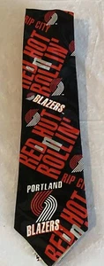 Vtg Portland Trail Blazers NBA Necktie Tie Rip City RM Ralph Marlin 90s NEW - Picture 1 of 4