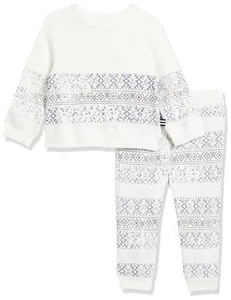 baby boys and Toddler Long Sleeve Top Pants Set Egret 6 12 mo US - Picture 1 of 3