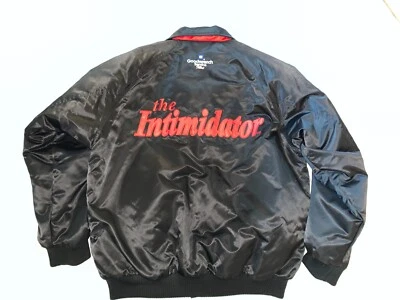 RARA Chaqueta Nascar Dale Earnhardt 3 The Intimidator Negra Satinada Patrocinador Parcheada Foto 1 de 4