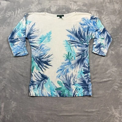 Suéter Lauren Ralph Lauren Mujer Talla XL Floral Pullover Algodón Lino Mezcla Foto 1 de 4