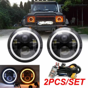 Par de faros LED de 7 pulgadas DRL luz H4 relé arnés de cables para Suzuki samurai - Imagen 1 de 9