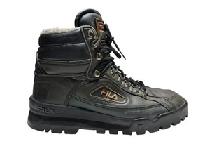 FILA Trailblazer Black Vintage Rave / Ankle Hiking Boots SZ 7.5 Men’s Retro 90s - Picture 1 of 13