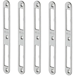 5x Piatto Lastra di Chiusura 170x20 MM Universale Tür-blech Argento Rotondo - Foto 1 di 4