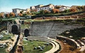 Vintage Postcard Fiesole Avanzi Del Teatro Romano Theater Rome Italy - Picture 1 of 2