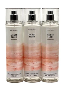 NEW 3 BATH & BODY WORKS AMBER BLUSH WOMEN FINE FRAGRANCE MIST BODY SPRAY 8 FL OZ - Picture 1 of 3