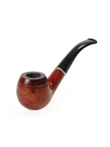 Gents Wooden Pipe Adults 1920s Gentleman Detective Fancy Dress Pipe - Picture 1 of 1