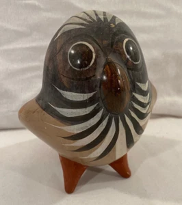 Vintage Tonala Hand Painted Pottery Owl Figure - Picture 1 of 17