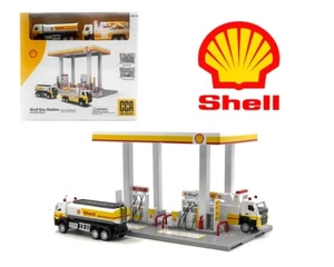 Shell Gas Station Playset w/ Volvo Oil Tanker and Volvo Tow Truck 1:64 Model Kit - Picture 1 of 4