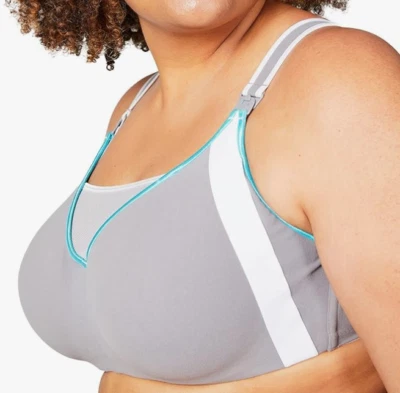 Sujetador de lactancia Cake Maternity para mujer Zest Flexi con cable gris blanco nuevo con etiquetas 32DD 32E Foto 1 de 2