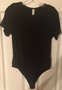 Black Short Sleeve Bodysuit Medium NWT - Picture 1 of 3