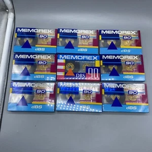x9 SEALED Memorex DBS 90 Cassette Tapes Type 1 Normal Bias 120 EQ 90's Colors - Picture 1 of 8