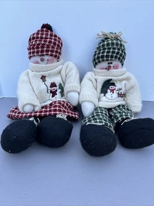 Mr Coo Coo Plüsch Mädchen & Junge Schneemann trägt Strickpullover mit Schneemann - Bild 1 von 9
