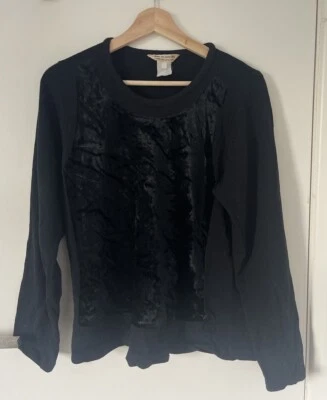Comme des Garçons top de lana de terciopelo negro trompe l’eoill Foto 1 de 3