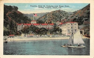 Hotel St. Catherine Ocean Front Avalon, Catalina Island , CA Vtg 1920"s Postcard - Picture 1 of 2