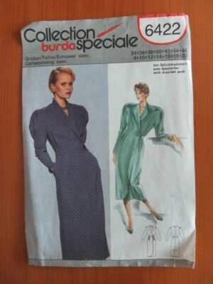 Burda 6422 sewing pattern ladies wrap over dress cut size 10 (8-10) - Image 1 of 2
