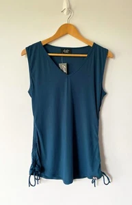 BNWT Exoticathletica Blue Cinched Sides Fitted Top Size XL (18-20) Exotica Top - Picture 1 of 3