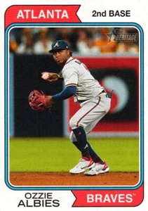 2023 Topps Heritage Red Border Ozzie Albies Atlanta Braves #25 - Picture 1 of 2