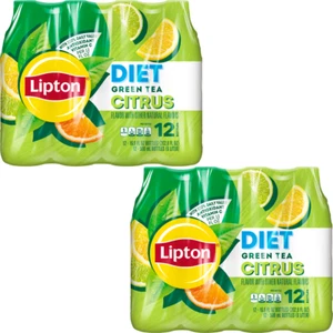 Lipton Diet Green Citrus Iced Tea Zero Sugar 16.9 oz Bottles (24 Pack) - Picture 1 of 3
