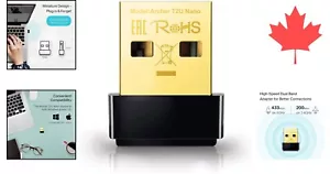 Mini AC600 USB Wifi Adapter - Dual Band, Fast Internet, Windows/Mac, 2-Year - Picture 1 of 9