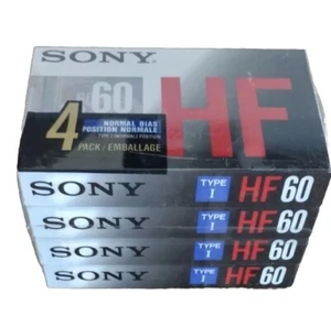 Sony HF 60 nastri cassette vuoti TIPO 1 bias normale (4 CONFEZIONI, 60 min ciascuno) NUOVI NOS - Foto 1 di 7