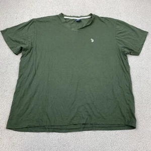 U.S. Polo Assn. T-Shirt Men's 2XL XXL Short Sleeve Green V-Neck Cotton - Picture 1 of 8