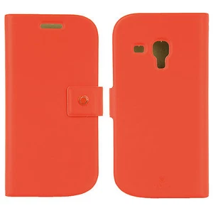 FENICE Diario Samsung Galaxy S III Mini Premium Italian PU Leather Case - Orange - Picture 1 of 5