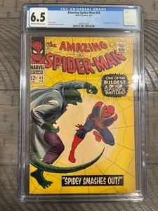 Amazing Spider-Man 45 CGC 6,5 OW/W Seiten Marvel 1967 3. App der Eidechse !!!  - Bild 1 von 13