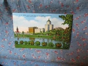 Old Postcard Milwaukee Wis N W Depot Elks Club and Cudahy Tower Apartments Junea - Picture 1 of 2