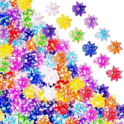 110 piezas arcos brillantes iridiscentes para envolver regalos, 1 pulgada mini envoltura de regalo arcos para... Foto 1 de 4